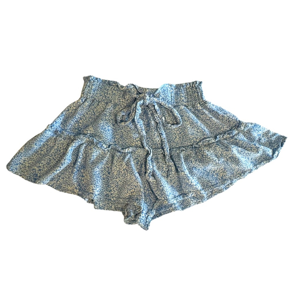 Vanilla Star light blue & white flowing shorts elastic waist size XS
